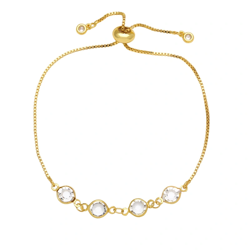 Clearance European and American jewelry fashion simple color crystal bracelet women's adjustable pull bracelet brk60