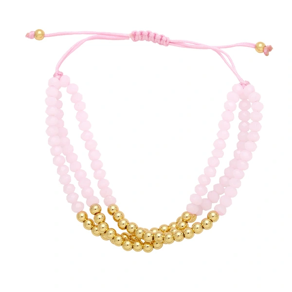 European and American jewelry crystal copper bead braided bracelet women's handmade beaded three-layer stacking bracelet wholesale bra91