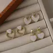 AS jewelry European and American new shell copper plated 18k gold love heart-shaped earrings earrings earrings female era246
