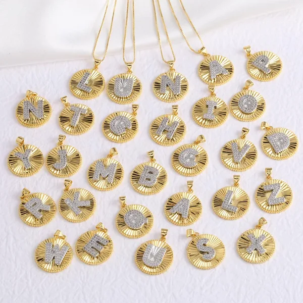 AS jewelry European and American copper plated real gold 26 English letters necklace clavicle chain nkb107 necklace