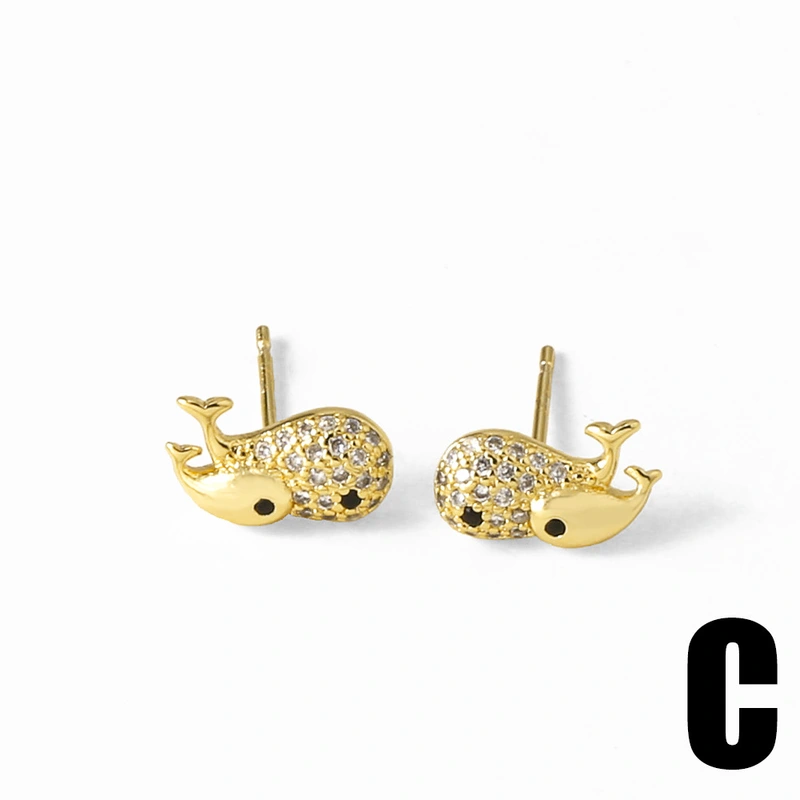 AS jewelry Europe and the United States hot selling ocean style 18k gold whale starfish earrings earrings erz57 earrings