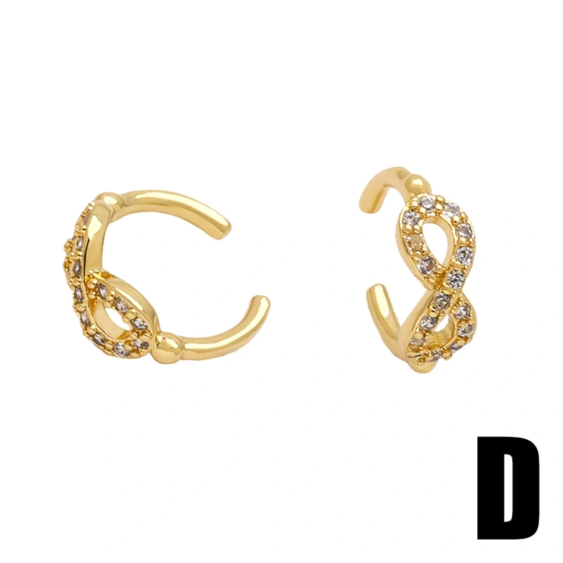 European and American jewelry fashion inlaid zircon no ear piercing ear clip temperament versatile gold-plated heart earrings female era01