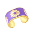 Clearance AS jewelry new retro small daisy open ring personality simple wide version flower ring female rim14