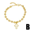 AS jewelry European and American new love cross pendant bracelet glossy gold-plated beaded bracelet brf82
