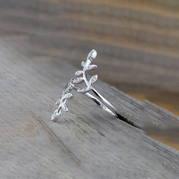  Manufacturer's source open adjustable ring leaf leaf ring female horse eye niche design super hot style