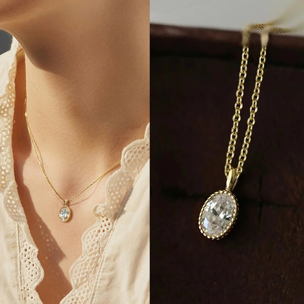  Factory wholesale oval necklace exquisite daily matching style fashionable simple minimalist jewelry