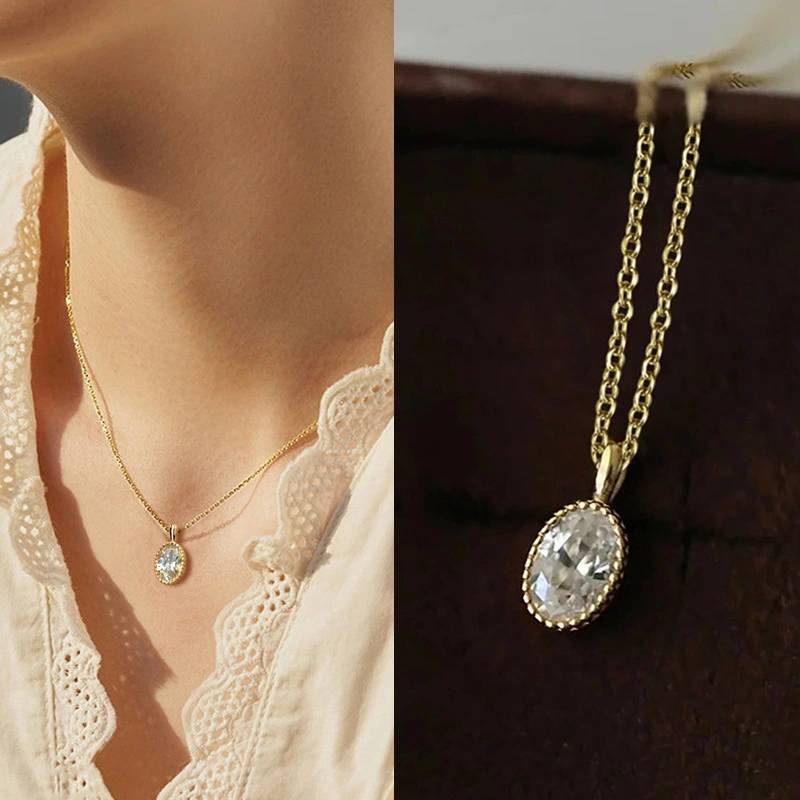  Factory wholesale oval necklace exquisite daily matching style fashionable simple minimalist jewelry