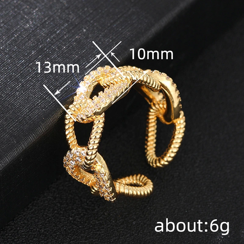  Tie knotted rope buckle geometric ring for women fashion inlaid zircon ring trendy couple meaning gift