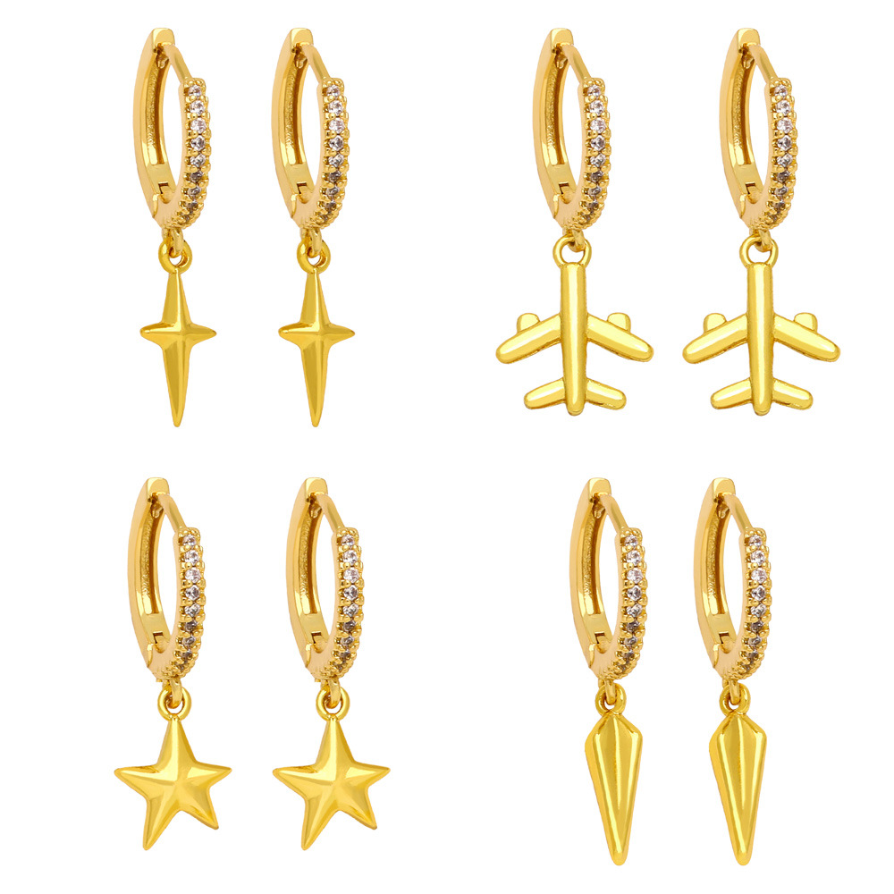 2023 trendy fairy temperament star star earrings female personality niche simple small earrings era308