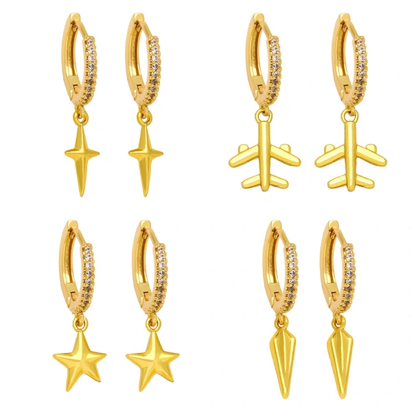 2023 trendy fairy temperament star star earrings female personality niche simple small earrings era308