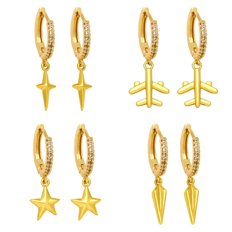 2023 trendy fairy temperament star star earrings female personality niche simple small earrings era308