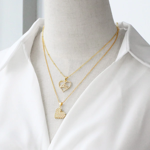 AS jewelry European and American new love heart necklace female gold-plated full zirconium Mickey head clavicle chain nky13