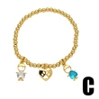 AS jewelry love boy and girl bracelet gold-plated inlaid colored zircon bracelet brf40
