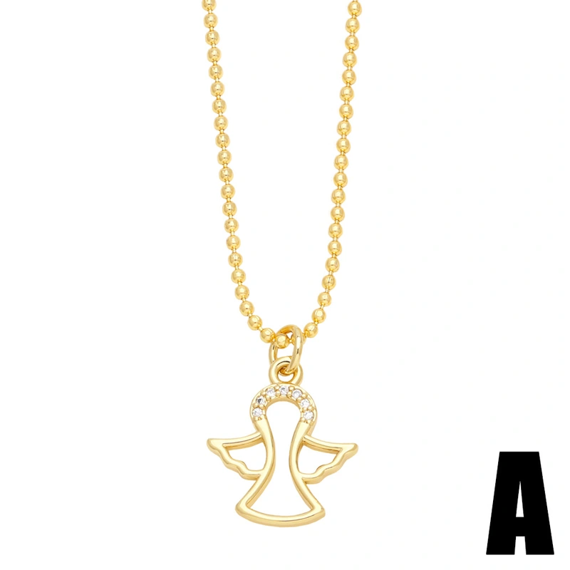European and American style simple love angel necklace female net celebrity temperament all-match cross clavicle necklace nkn54