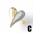 AS jewelry Europe and the United States hot selling love two-color ring female gold-plated peach heart full zircon open ring rih77