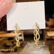 Wave line large hoop earrings for women popular trendy earrings for women popular inlaid design earrings