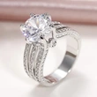 Luxury zircon full diamond ring light luxury elegant ring female fashion personality niche single ring