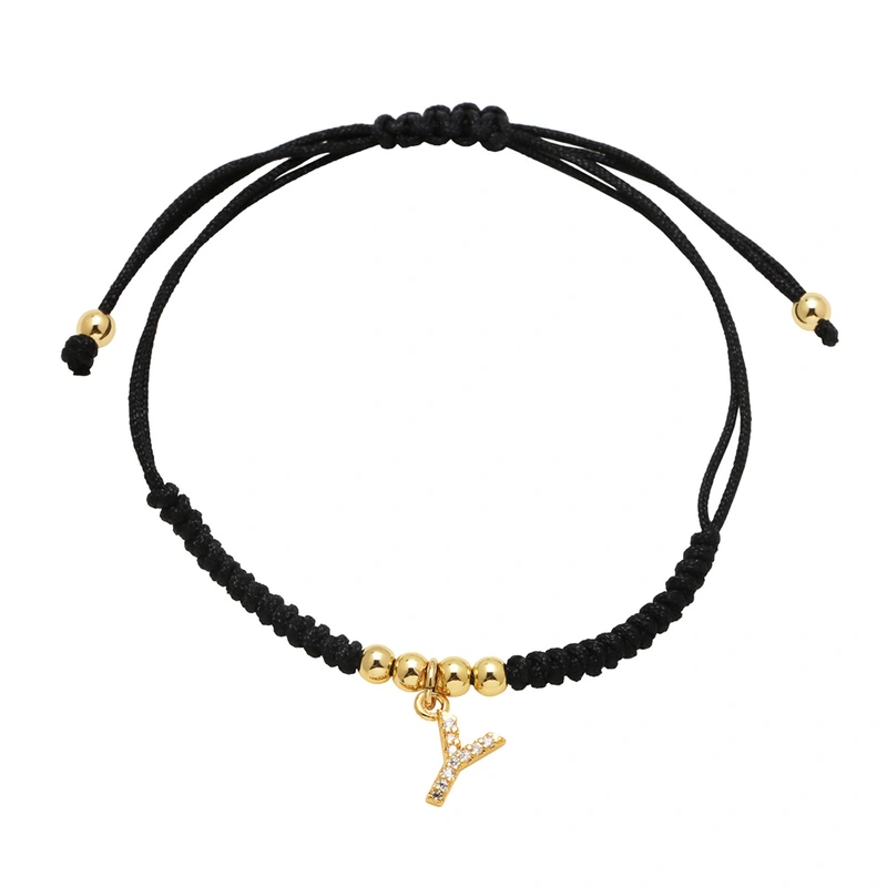 AS jewelry European and American new black bracelet 26 English letters pendant bracelet hand jewelry bra13