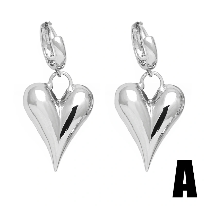 European and American simple fashion love earrings personality versatile retro round peach heart pendant earrings female ery67