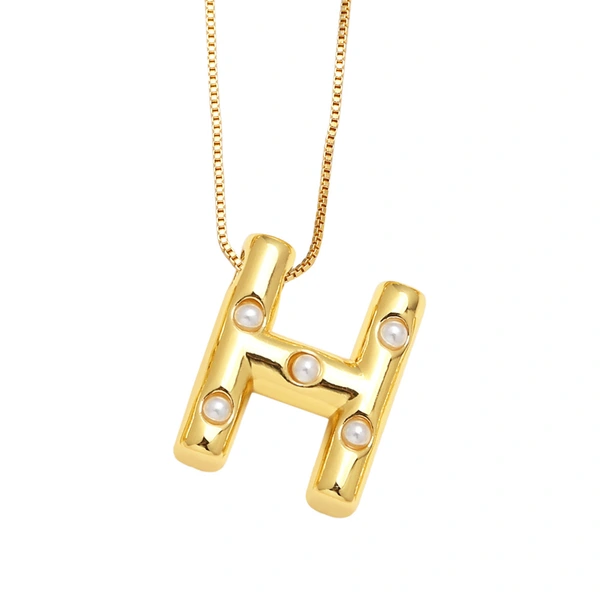 AS jewelry European and American 26 English letters pendant necklace female pearl gold-plated clavicle chain nka058