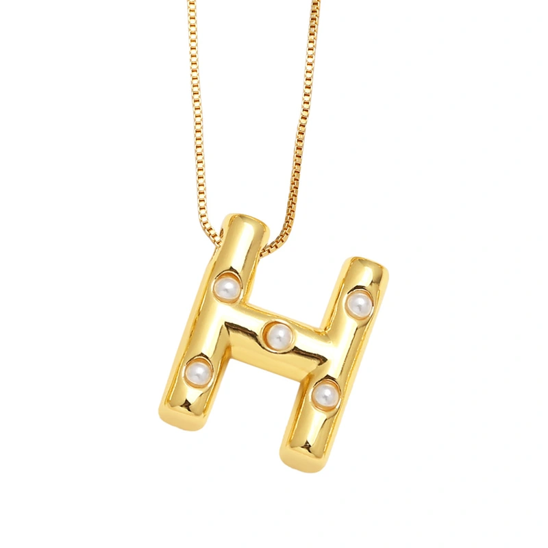 AS jewelry European and American 26 English letters pendant necklace female pearl gold-plated clavicle chain nka058
