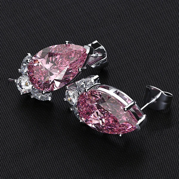 Summer new pear-shaped teardrop earrings temperament Korean all-match net red small earrings exquisite zircon earrings