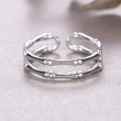  Fashion personality bamboo adjustable ring simple popular plain ring female super popular European and Korean jewelry
