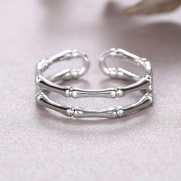  Fashion personality bamboo adjustable ring simple popular plain ring female super popular European and Korean jewelry