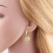 AS jewelry new style inlaid with zircon copper plated 18k gold love heart pendant earrings earrings female era093