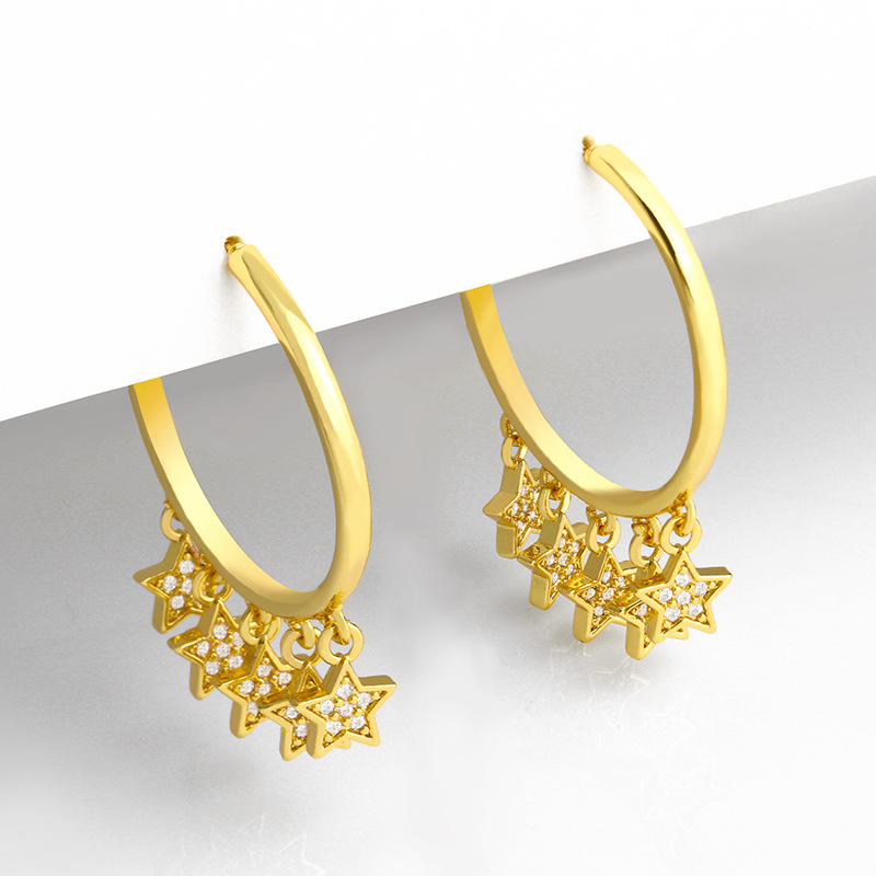 Korean star tassel earrings 2023 new style trend simple C-shaped earrings street shot net celebrity earrings female erw92