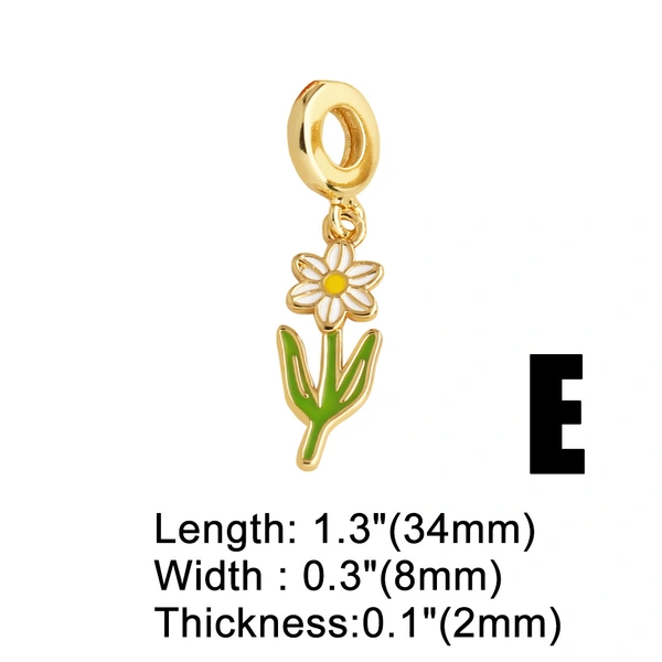 AS jewelry hot selling copper plated real gold diy lips mushroom rose oil drop pendant bracelet brn27