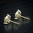 Fully inlaid zircon earrings popular hip-hop four-claw round earrings simple commuting all-match female earrings