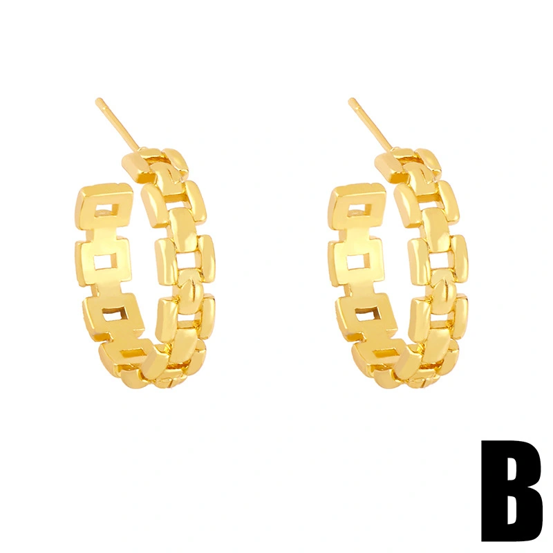 Clearance cold style simple C-shaped love zircon earrings female European and American Internet celebrity temperament geometric earrings erx88