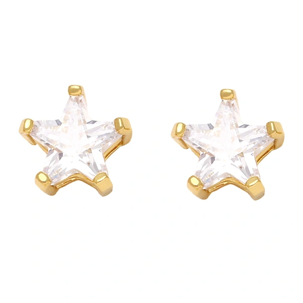 Five-pointed star earrings for women European and American style fashion simple small inlaid colored zircon star earrings era131