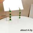 Emerald small square tassel earrings personality retro face slimming net celebrity earrings fashion trend earrings