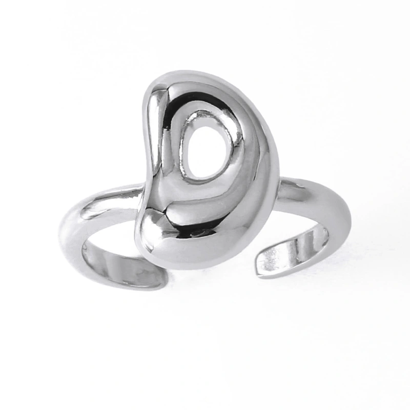 AS jewelry European and American hot selling 26 English letters ring female copper plated 18k gold open ring rih05