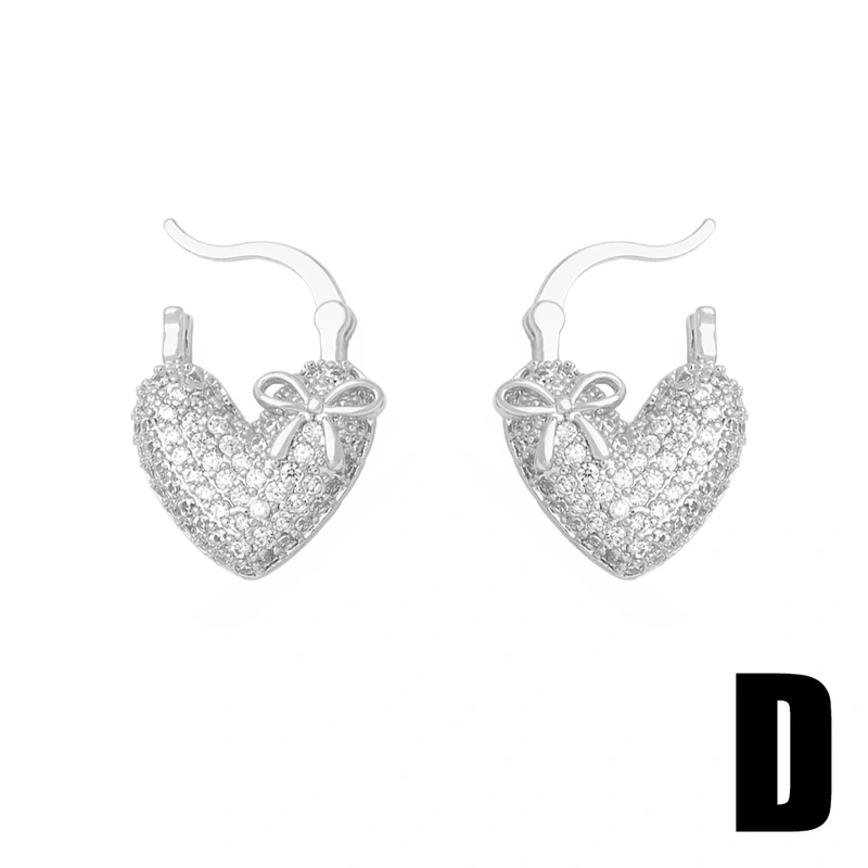 European and American simple fashion inlaid zircon heart earrings niche light luxury high-end gold-plated earrings erz31