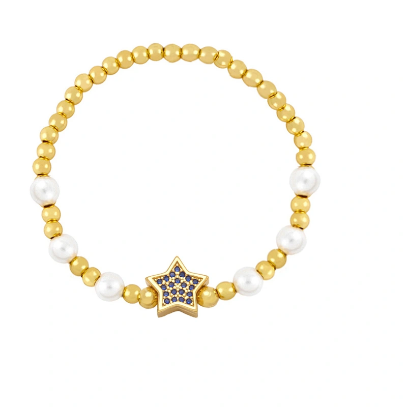 Clearance beaded star five-pointed star pearl bracelet European and American personality handmade hand jewelry bracelet female brh44