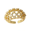 AS jewelry European and American colored zircon love ring gold-plated high-grade irregular open ring rim72