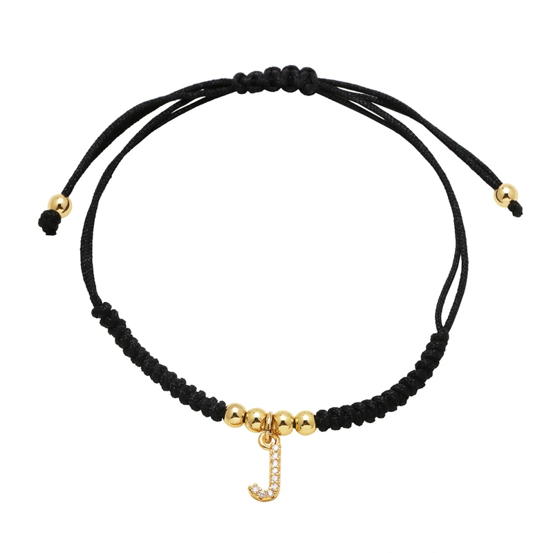 AS jewelry European and American new black bracelet 26 English letters pendant bracelet hand jewelry bra13