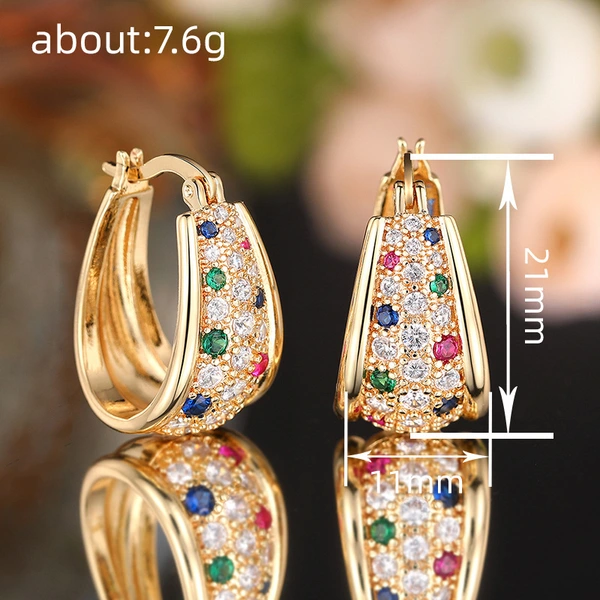 Factory direct sales of new earrings for women, colorful, Middle Eastern, ethnic style jewelry, niche geometric design