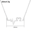 Hollow love necklace for women, creative electrocardiogram clavicle necklace, trendy internet celebrity heartbeat necklace, hot sale