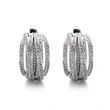 Geometric line earrings for women, multi-layer cross-studded diamond earrings, fashionable design, trendy earrings