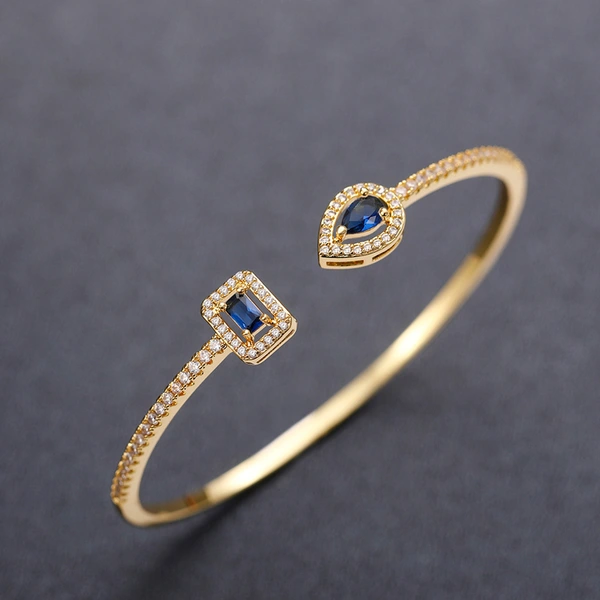 Open bracelet trend brass zircon bracelet temperament Korean style simple banquet hand jewelry gift wholesale