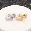  New style trendy micro-inlaid diamond earrings heavy-duty super-shiny geometric high-end earrings luxury square earrings for women