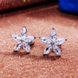 Korean version of the colorful star earrings sweet flower five-pointed star ladies earrings energetic girl student earrings