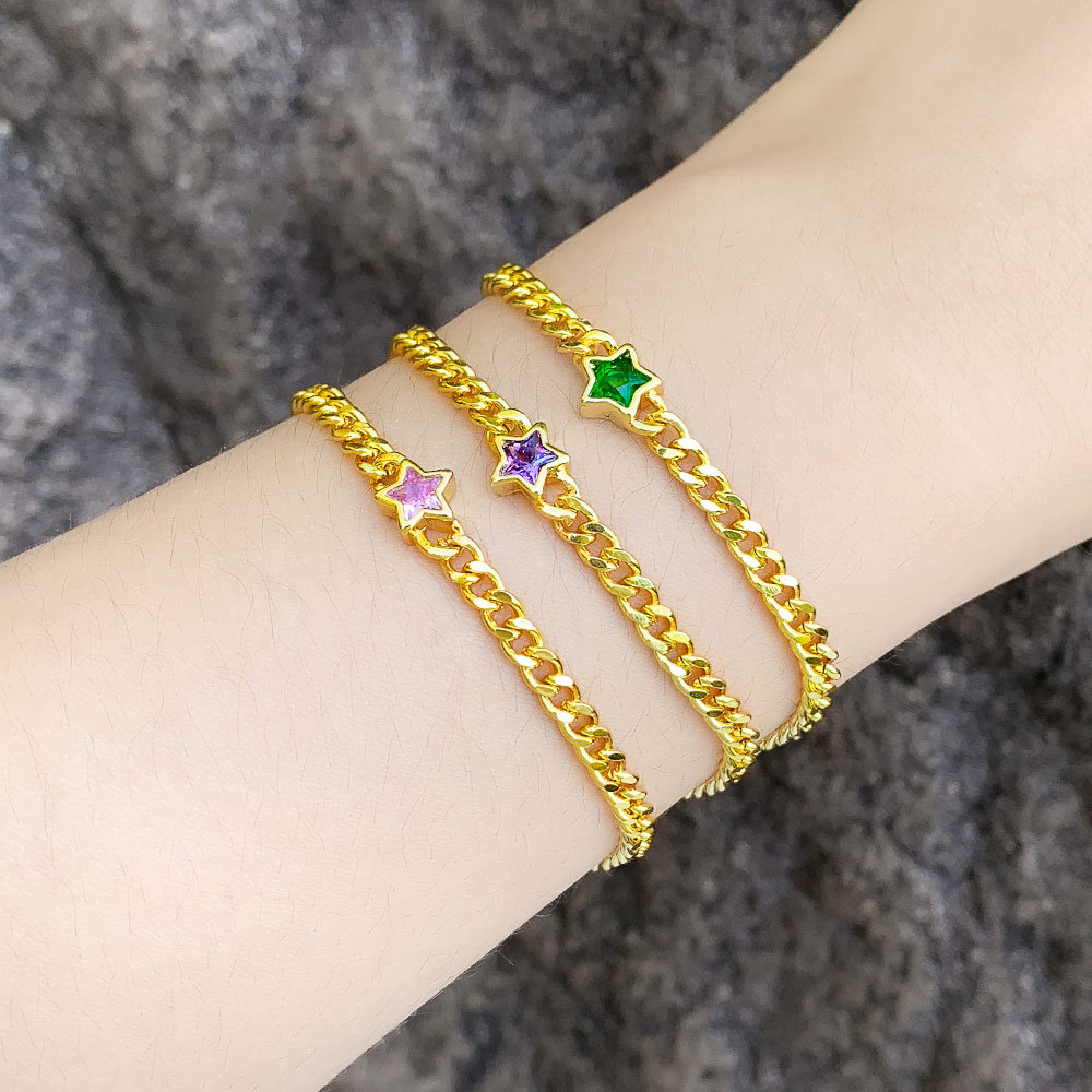 Clearance star bracelet women's European and American niche design high-end luxury simple five-pointed star bracelet brj21