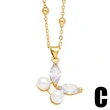European and American jewelry temperament pearl butterfly necklace personality bee clavicle chain versatile necklace wholesale nkn03