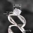  Wholesale celebrity classic round zircon ring engagement wedding matching jewelry fashion micro inlaid ring