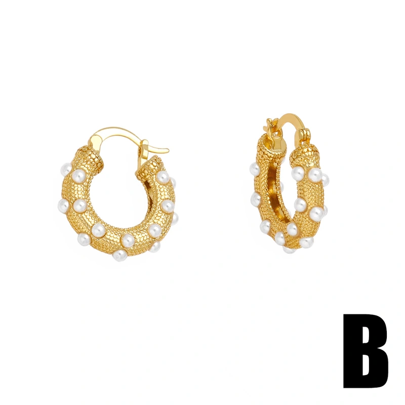 2024 new jewelry love pearl earrings versatile high-end gold-plated zircon earrings era164